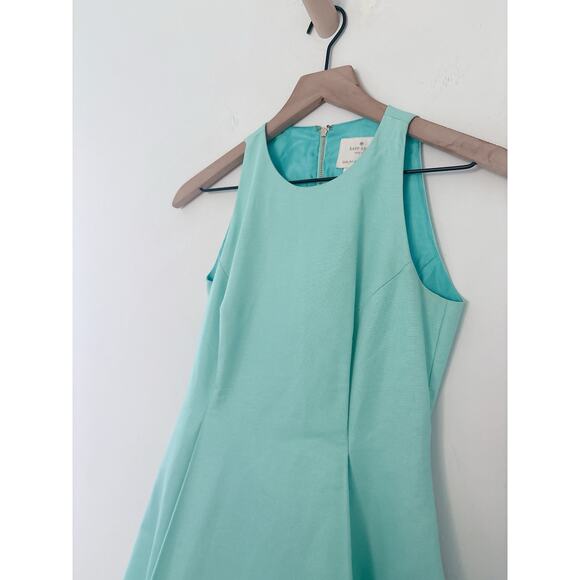 Kate Spade Angelika Teal Silk Blend Fit & Flare Mini Dress Size 0 Wedding Guest - Picture 5 of 11